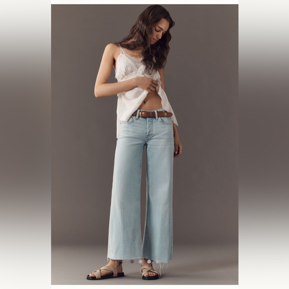 RE/DONE Mid-Rise Crop Wide Leg Jeans